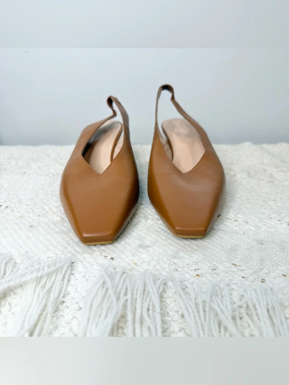 Kachorovska heels light brown leather slingback dress shoes size 8
